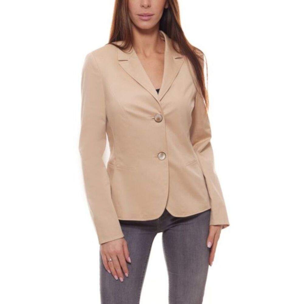 BASLER Womens Beige Stretch Long Sleeve Wear To Work Blazer Jacket 14
